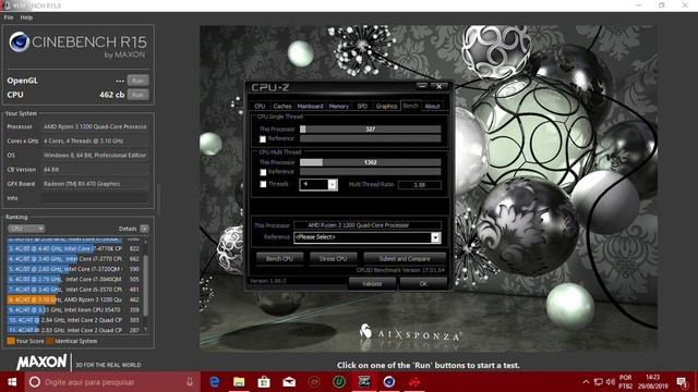 Test Ryzen 3 1200 Cpu Z  CINEBENCH R15