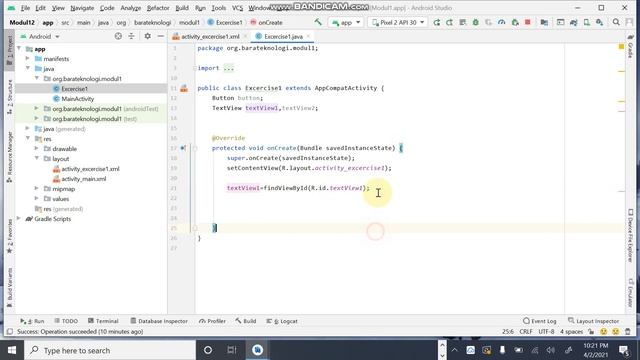 setText and getText Android Studio смотреть онлайн