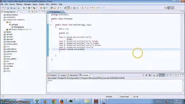 Java: switch default смотреть онлайн