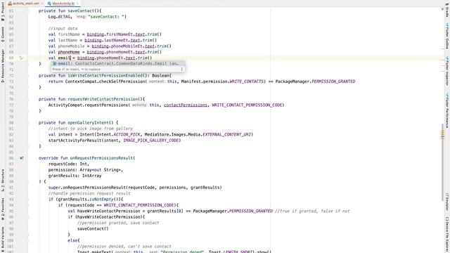 Add Contact | Android Studio | Kotlin смотреть онлайн