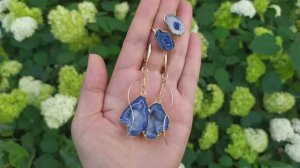 Серьги кольцо из натуральных камней агат|Украшения с камнями ручной работы|Бижутерия своими руками