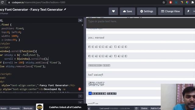 Fancy Font Generator Script Update 01: Fixed sticky header text box when scrolling- Coding Tutorial смотреть онлайн