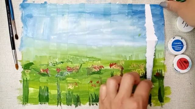 Как рисовать пейзаж с берёзами. Просто, поэтапно смотреть онлайн