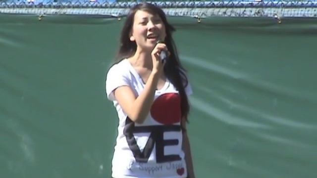 Erika Mariko Olsen performing National Anthem and God Bless America смотреть онлайн