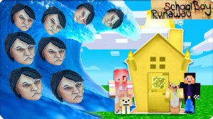 🥽МЫ ПЕРЕЖИЛИ ЦУНАМИ из МАМЫ СКУЛБОЙ РАНЕВЕЙ в МАЙНКРАФТЕ! НУБИК ЛЕСКА ШЕДИ