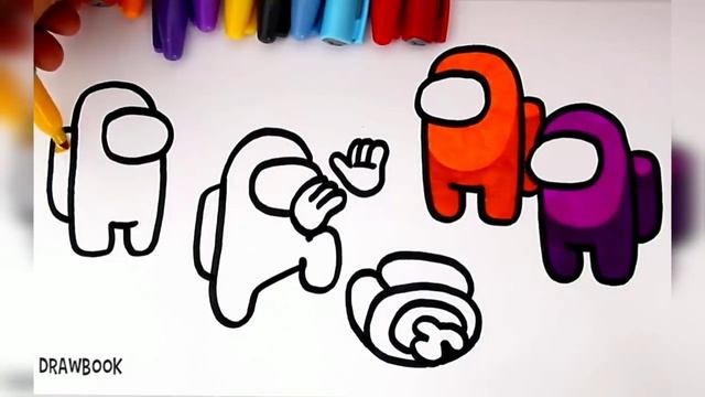 How to Draw AMONG US characters Easy For Kids/Как нарисовать ананас ас легко для детей Рисуем прост смотреть онлайн