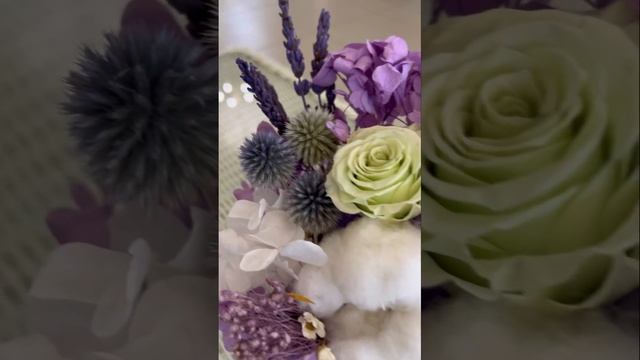 Композиция из роз и сухоцветов смотреть онлайн