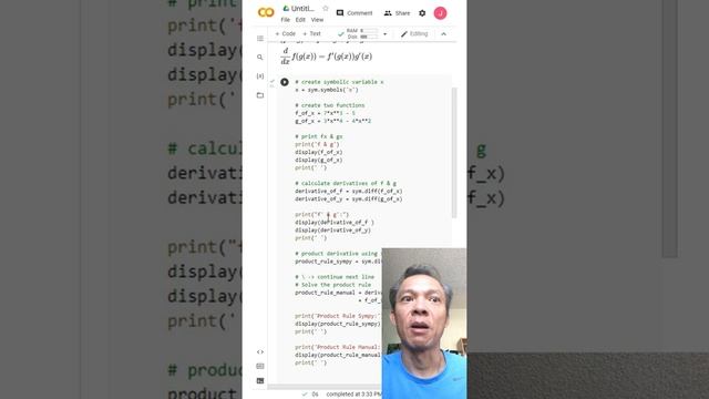 Derivative Chain and Product Rules in Python and Colab смотреть онлайн