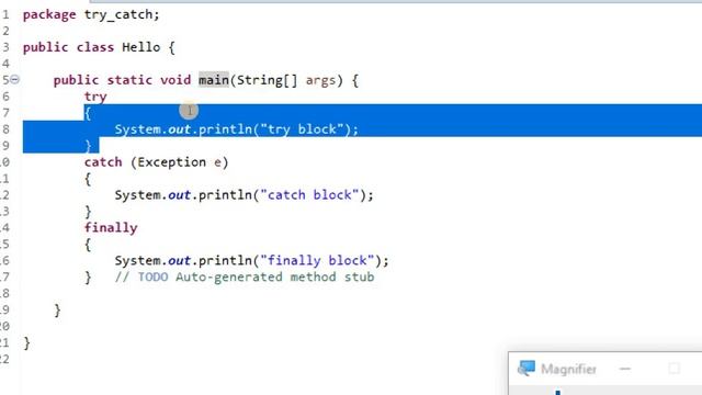 JAVA Try, Catch demo example JAVA Try Catch смотреть онлайн