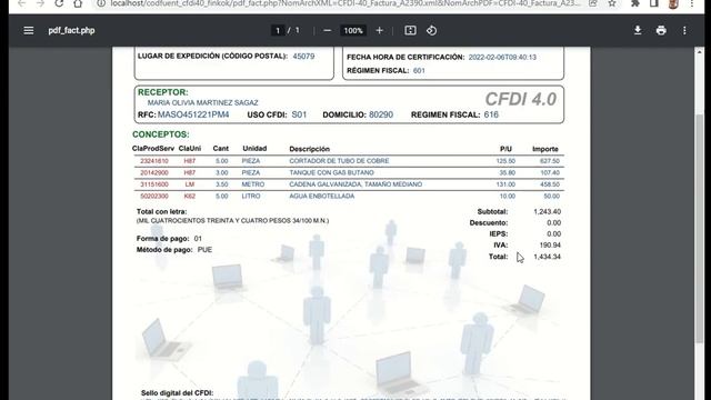 Proceso de timbrado de un CFDI 4.0 de ingreso. Códigos fuente PHP. смотреть онлайн
