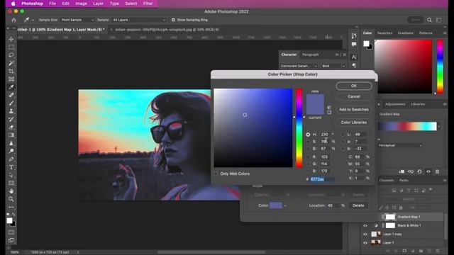 Smudge Gradient Map Photo Effect: Photoshop Tutorial смотреть онлайн
