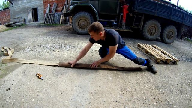 Защита стропов КМУ от порезов. Полезная идея для манипулятора зил 131. смотреть онлайн