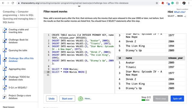 Khan Academy SQL Movies смотреть онлайн
