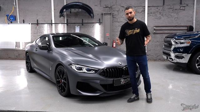 Оклейка BMW 8 в серый сатин от Oracal. Окрас дисков и суппортов. Комплексное ТО смотреть онлайн