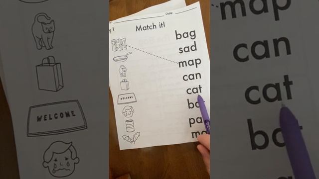 ELA Day 1- CVC picture word match смотреть онлайн