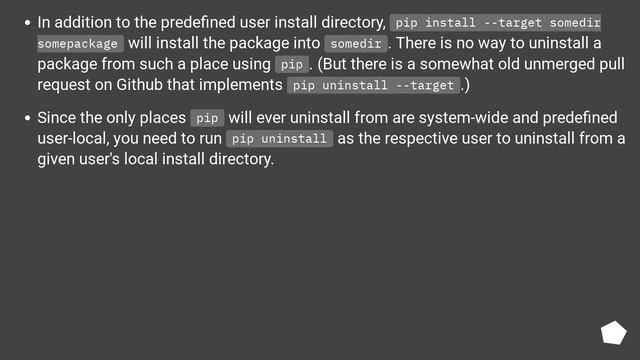 How to uninstall a package installed with pip install --user смотреть онлайн
