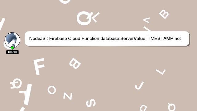 NodeJS : Firebase Cloud Function database.ServerValue.TIMESTAMP not returning timestamp смотреть онлайн