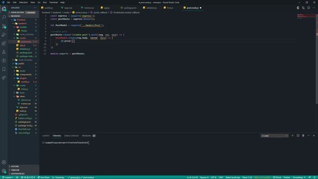 MEVN Stack (MongoDB, Express.js, Vuejs, Node.js) & Vuetify - Backend, Create and Read part 03 смотреть онлайн