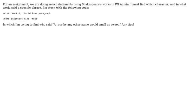 Databases: Specific text search in SQL? смотреть онлайн