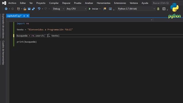 Expresiones regulares I - SEARCH() - RegEx - Curso Python básico a avanzado - Capítulo 47 смотреть онлайн