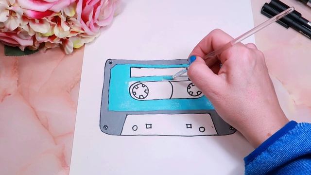 How to draw a tumblr cassette, acrylic paint, fun, relaxing and Satisfying Painting Video #20 смотреть онлайн