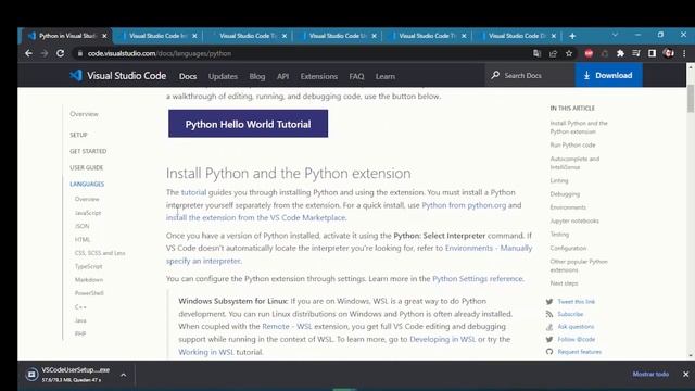 Introducción a Python. #2. Instalación del interprete de Python y Visual Studio Code смотреть онлайн