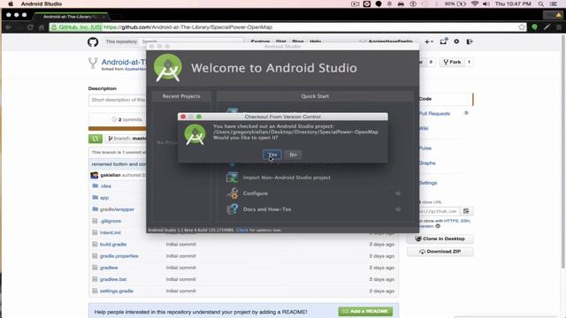 Android Studio - Pulling A Project From GitHub