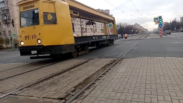 Трамвай РТ-10 "Служебный" На Ул. Руднева|Санкт-Петербург смотреть онлайн