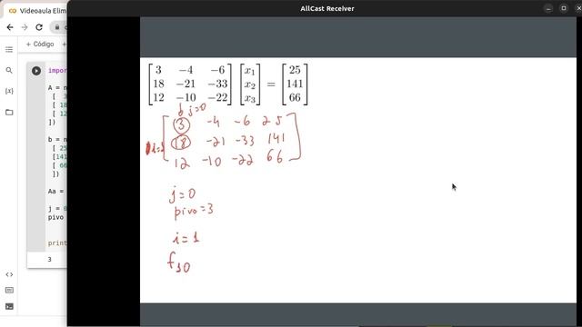 Implementação em python do método da eliminação de Gauss смотреть онлайн