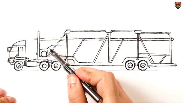 How To Draw Car Carrier Truck