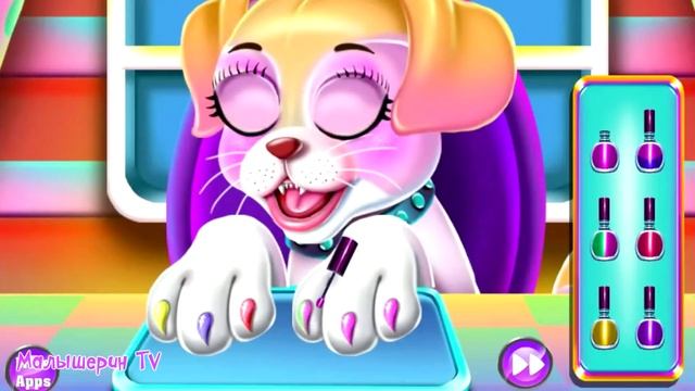 Маникюр и наряды для милой собачки. Детская игра про виртуального питомца смотреть онлайн