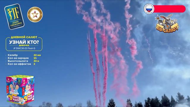 Дневной фейерверк JF DMC30-25 Flash G Узнай кто (девочка, розовый дым) (1,2 х 25) смотреть онлайн