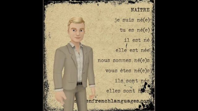 How to conjugate naître (to be born) in the perfect tense in French смотреть онлайн