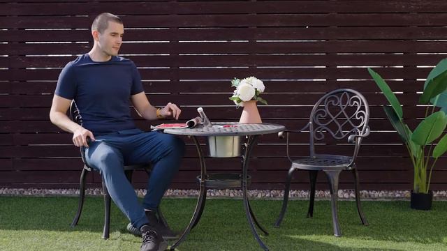 Costway Patio Bistro with Attached Removable Ice Bucket смотреть онлайн