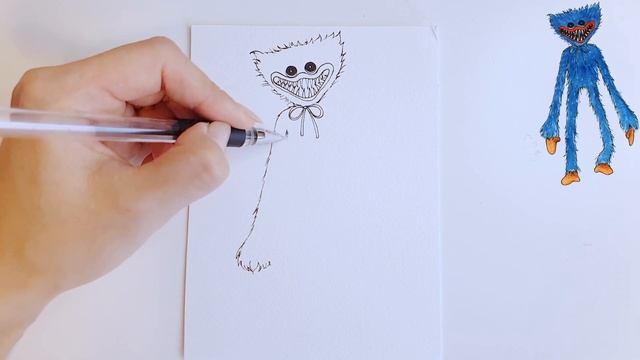 How to draw Huggy Wuggy | Poppy Playtime | Coloring included смотреть онлайн