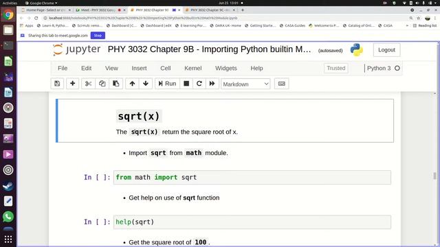 UNZA PHY 3032 Chapter 9B Importing Python builtin Math Module 25 June 2021 смотреть онлайн