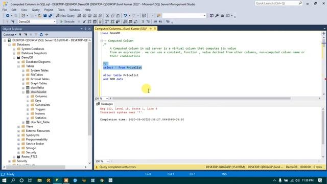 What is Computed Column in SQL Server | Computed Column in SQL Server | Computed Column in SQL смотреть онлайн