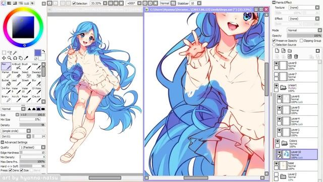 【Speedpaint】 Lively Steps (Hyan Timelapse #170) смотреть онлайн