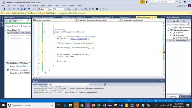 Selenium with C# 5 - How to Manage Browser Window? Minimize, Maximize, Full screen, Position & size смотреть онлайн