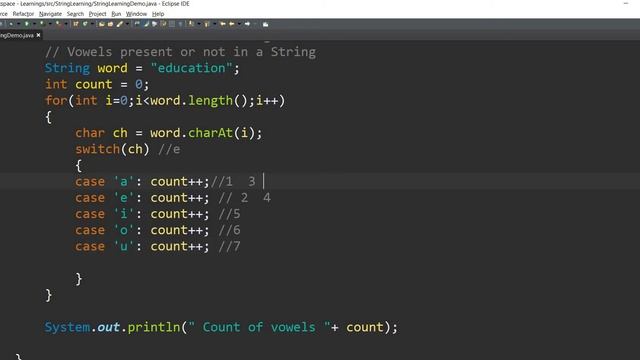 Java: String in Tamil - 12: Vowels count, Vowels Present in String -தமிழில் ஜாவா - Payilagam - Muth смотреть онлайн