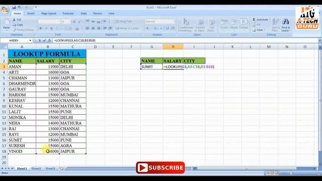 Using Lookup Formula MS Excel in Hindi, MS Excel 2003, 2007, 2010, 2013, 2016 смотреть онлайн
