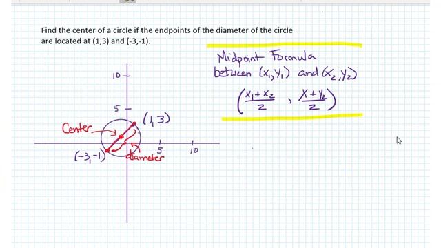 Midpoint Formula Part 2 Find Center of a Circle From Endpoints of Diameter смотреть онлайн