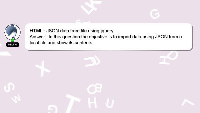 HTML : JSON data from file using jquery смотреть онлайн