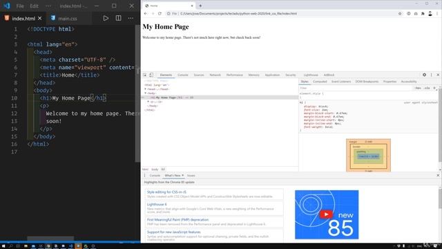 05 - Page style with CSS - 001 How to link a CSS file смотреть онлайн