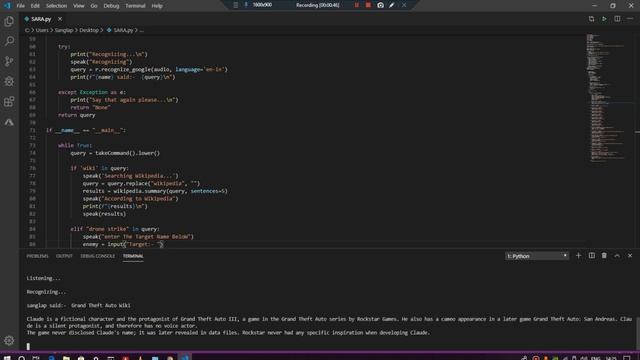 I Made A Voice Assistant In PYTHON |SARA AI |PYTHON |Sanglap Putatunda | смотреть онлайн
