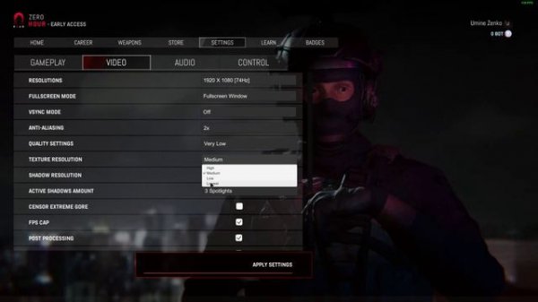 Zero Hour Mejor configuracion grafica / Zero Hour Best graphic settings