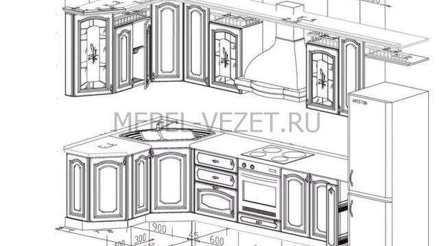 Дизайн проект кухни на заказ Mebel vezet 22 смотреть онлайн