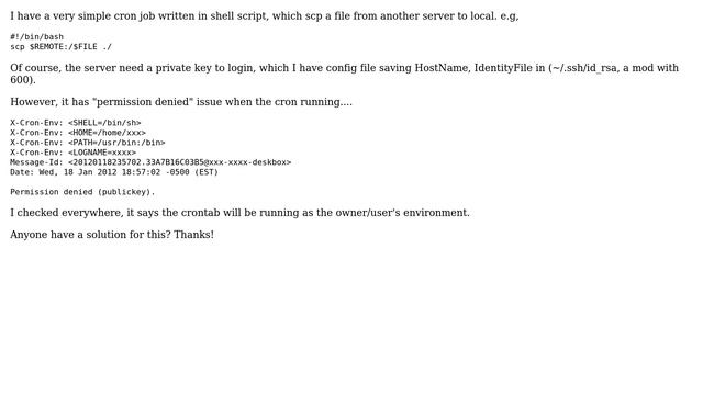 Crontab have permission issues on file of its owner? Permission denied смотреть онлайн