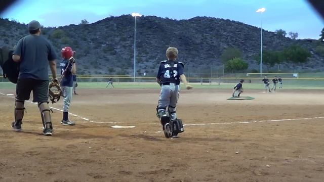 9 year old kid baseball catcher makes nice throw out смотреть онлайн