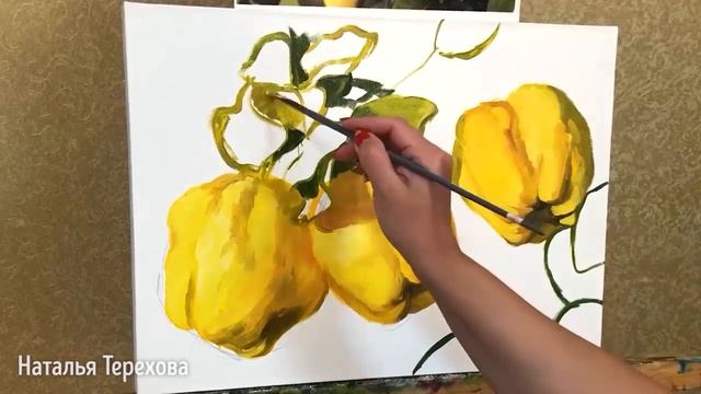 Южная айва, холст 35x50, масло смотреть онлайн